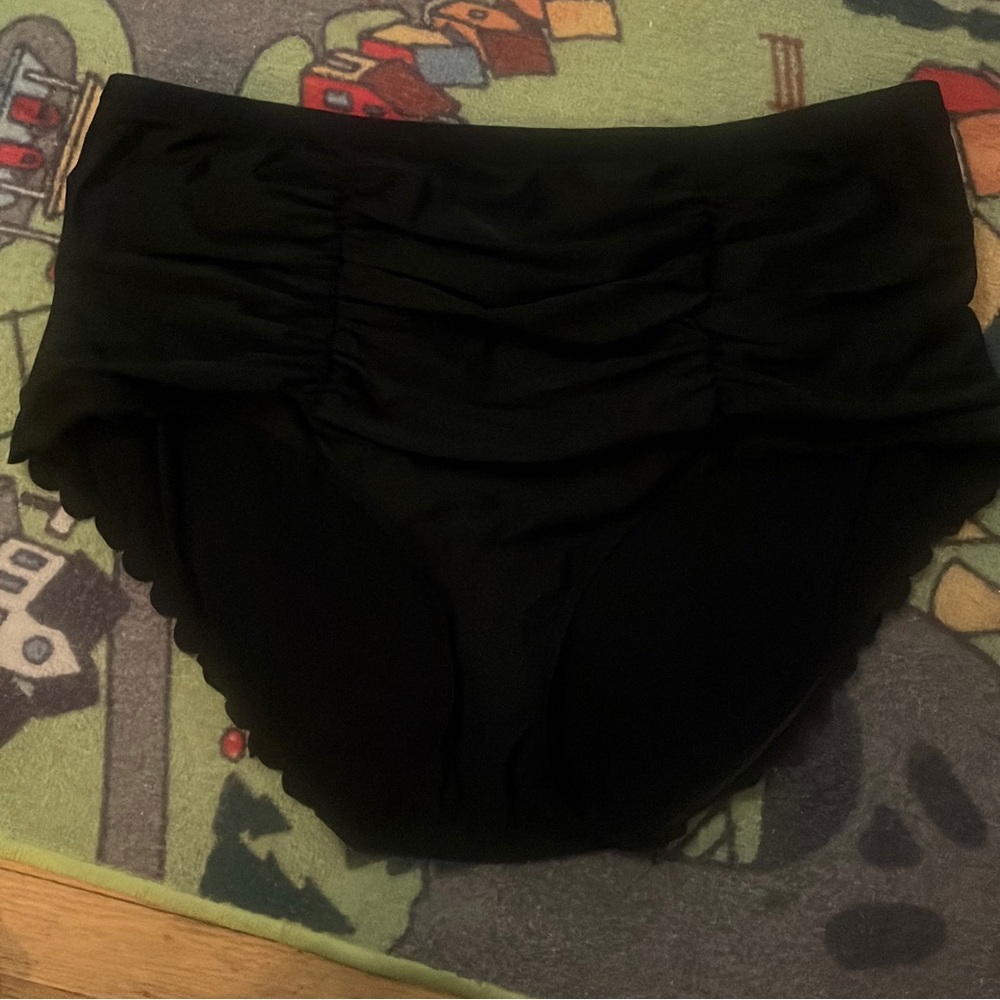 Torrid Black Scalloped Swim Bottoms